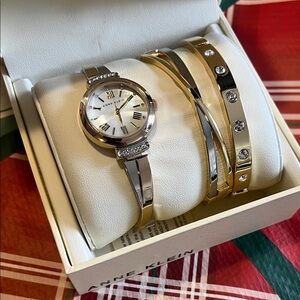 Anne Klein Gold and Silver Women's Watch Set